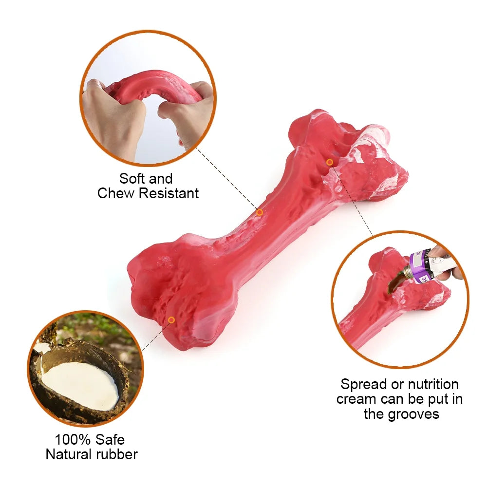 Dog Toys Indestructible Dog Chew Toys for Large Breed Aggressive Chewers Tough Dog Teething Toys for Pet Teeth Cleaning, Natural Rubber Interactive Dog Toys for Boredom