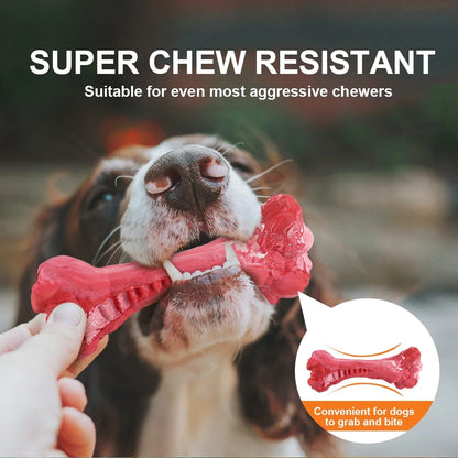 Dog Toys Indestructible Dog Chew Toys for Large Breed Aggressive Chewers Tough Dog Teething Toys for Pet Teeth Cleaning, Natural Rubber Interactive Dog Toys for Boredom
