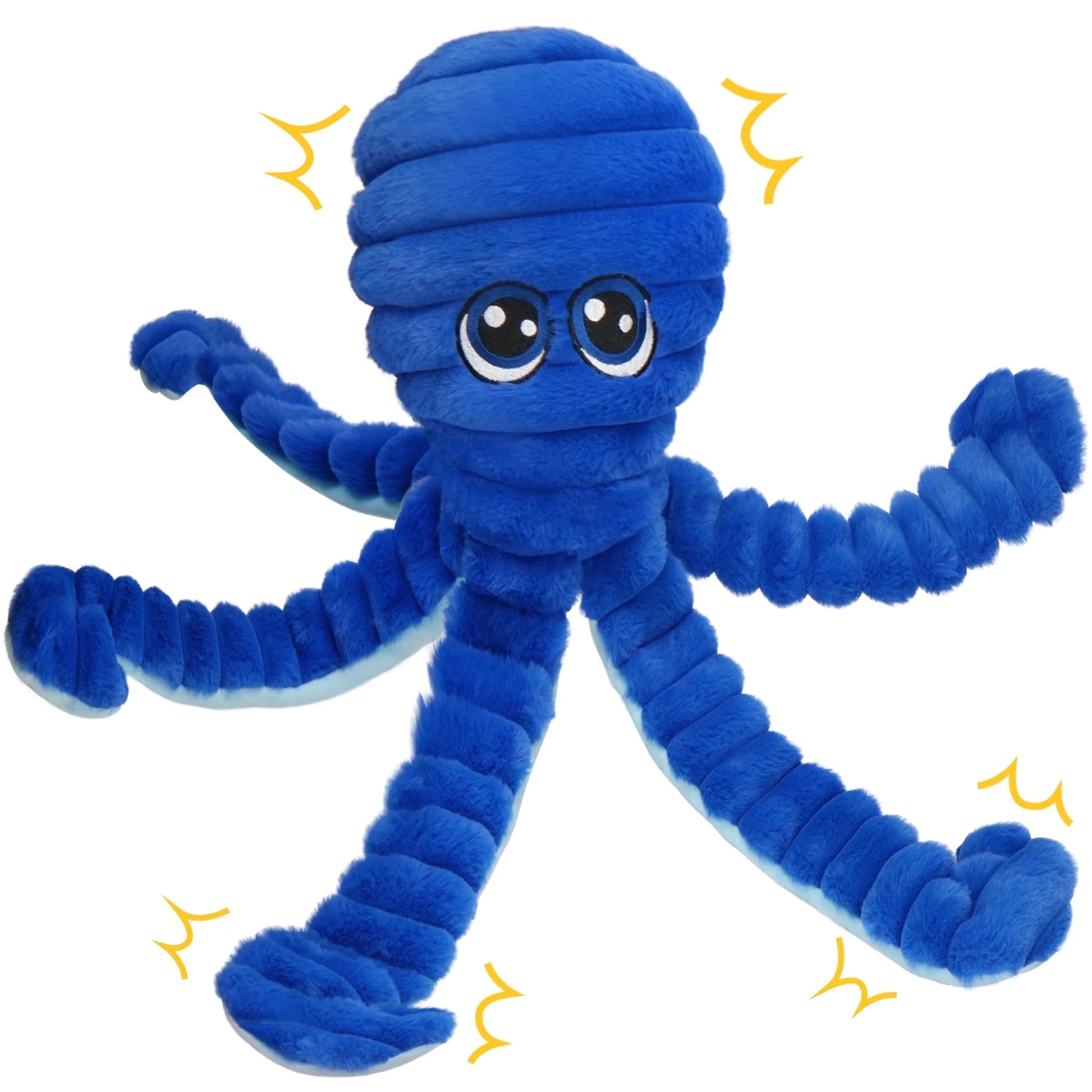 Dog Toys for Large Dogs, 27” Extra Large Crinkle Squeaky Dog Chew Toy, Blue Octopus
