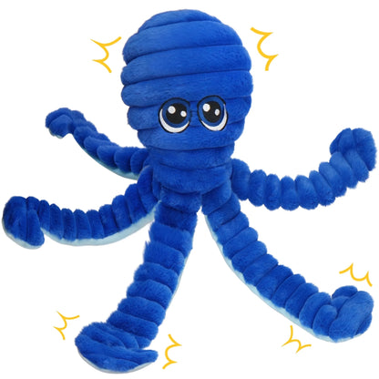Dog Toys for Large Dogs, 27” Extra Large Crinkle Squeaky Dog Chew Toy, Blue Octopus
